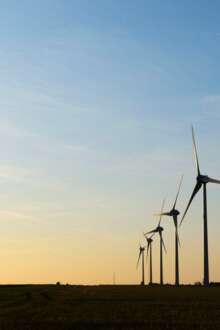 Aerogeradores em fila